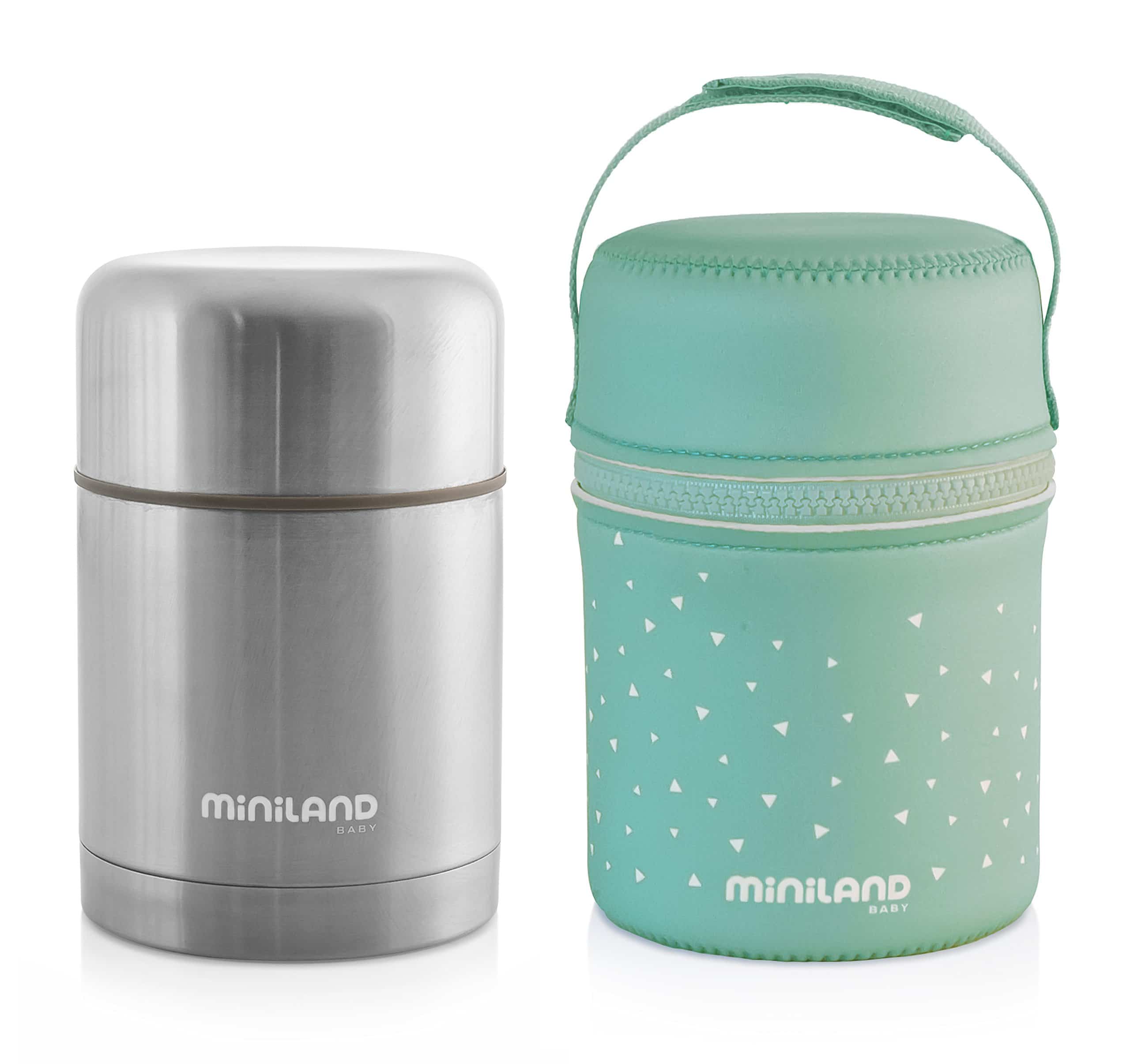 Miniland 89349 - Termo papillero de acero inoxidable para bebé con dos  herméticos interiores - Termo para alimentos