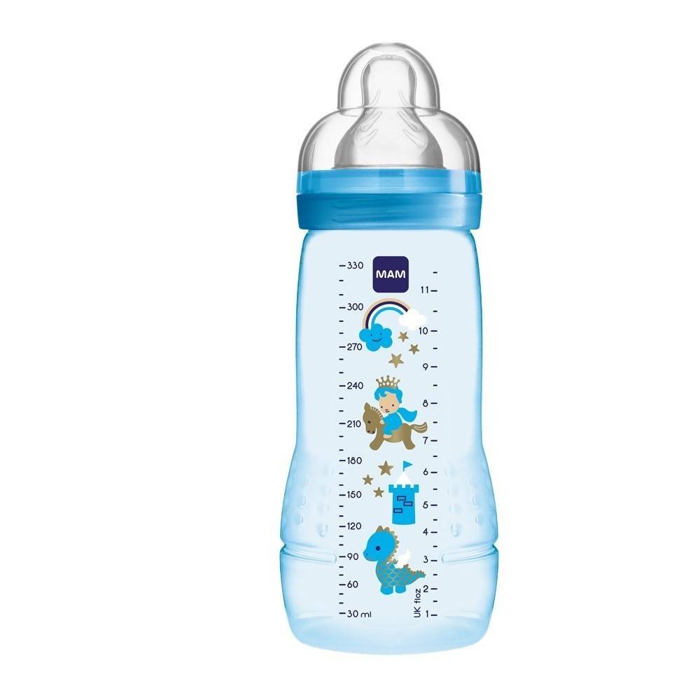 MAM Biberón Easy Active - 2 Biberones con Tetina de Silicona SkinSoftTM  flujo nº 3, para Bebés